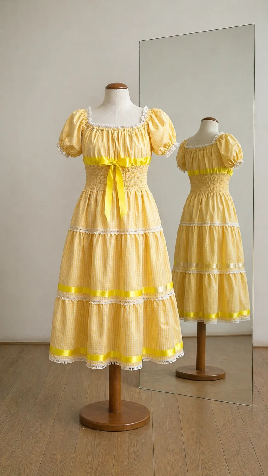 Vestido amarillo de verano confeccionado artesanalmente
